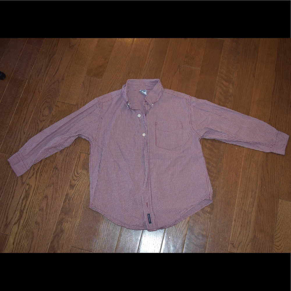 Old Navy plaid LS boys button down